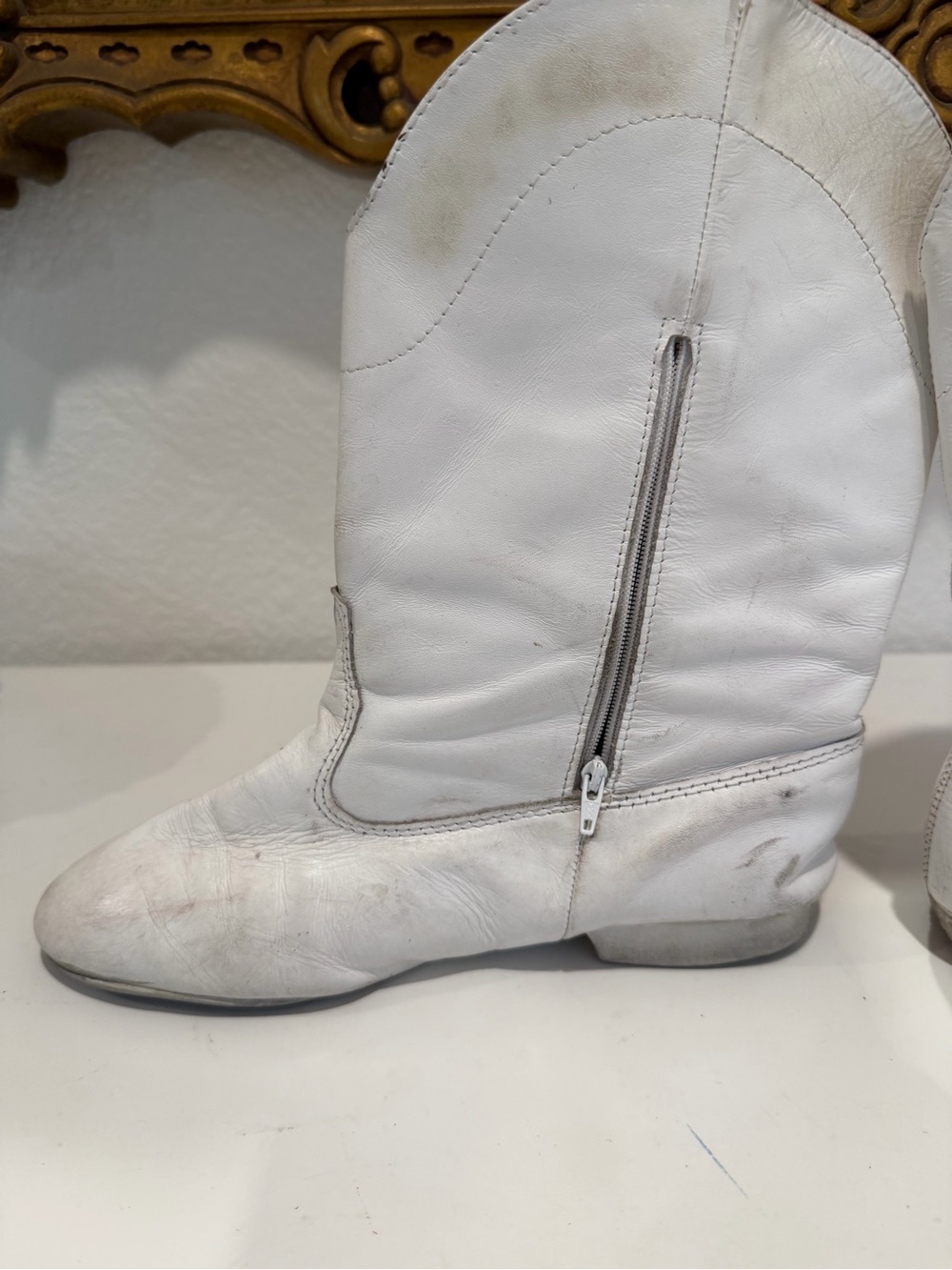 White Drill Team Western Dance practice boots - Picture 2 of 8